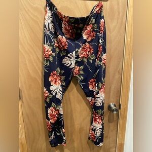 SHEIN Dark Blue Floral Print pants